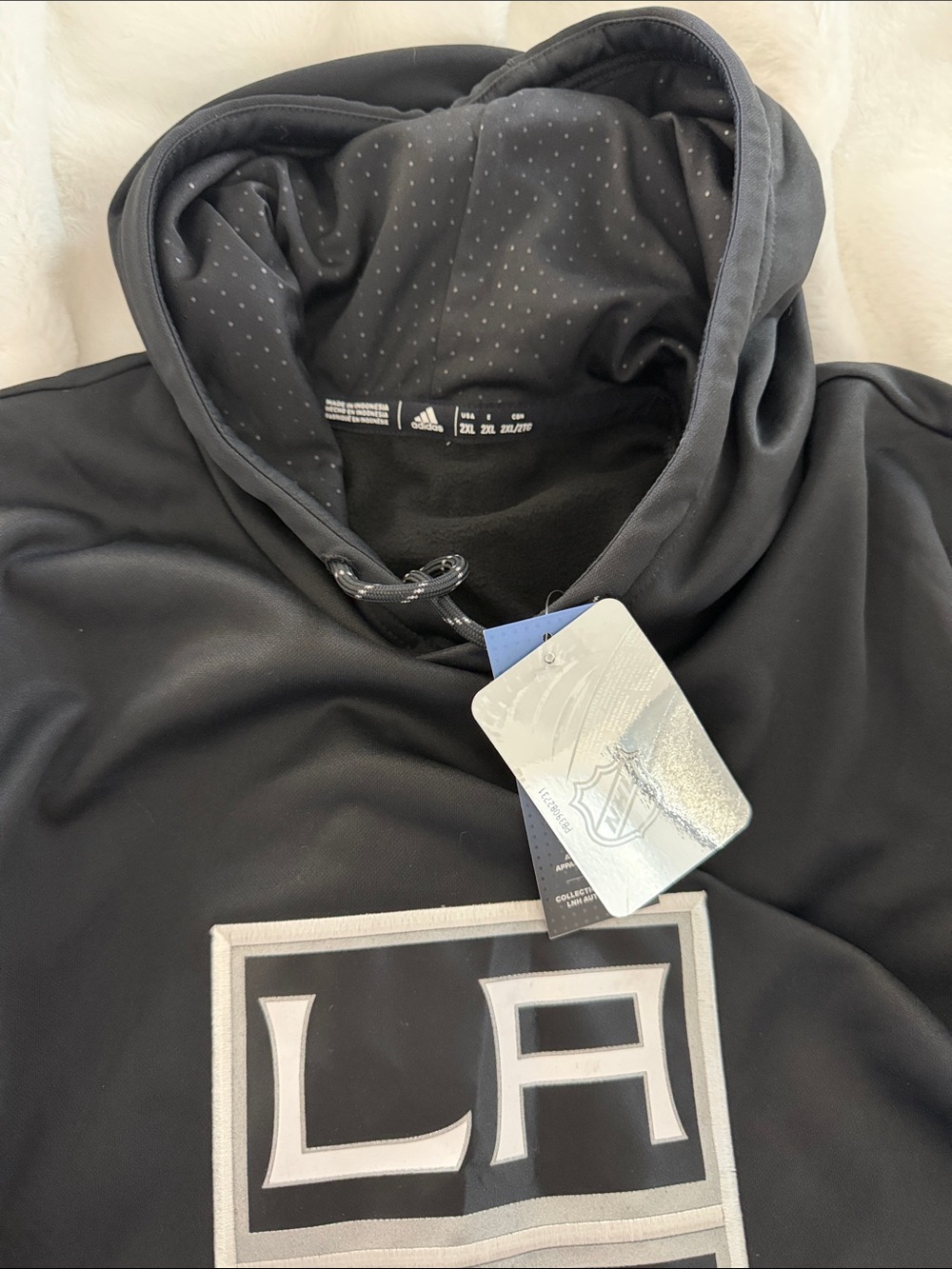 adidas Los Angeles Kings Skate Lace Pullover Hoodie Men's Black 2XL